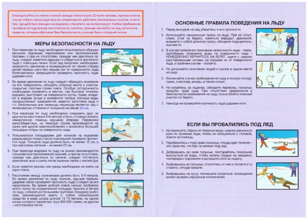 Памятка &laquo;тонкий лед&raquo; 